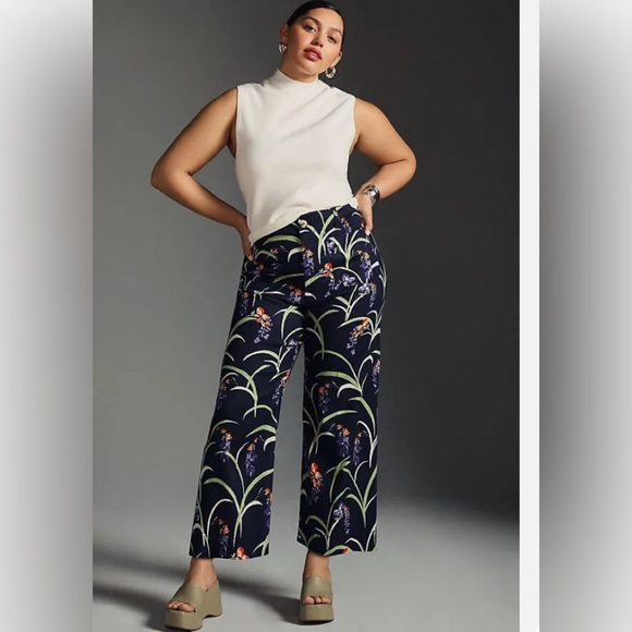 NWTAnthropologieThe Colette Cropped Wide-Leg Linen Pants by Maeve size 31 tall